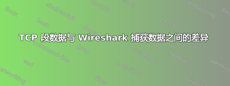 TCP 段数据与 Wireshark 捕获数据之间的差异