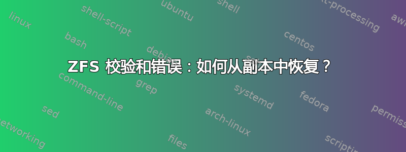 ZFS 校验和错误：如何从副本中恢复？