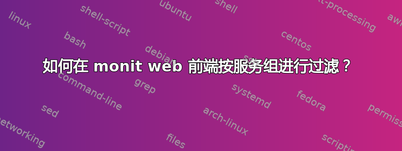 如何在 monit web 前端按服务组进行过滤？