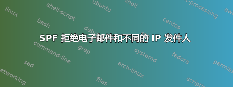 SPF 拒绝电子邮件和不同的 IP 发件人