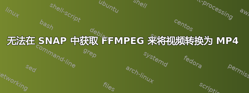 无法在 SNAP 中获取 FFMPEG 来将视频转换为 MP4