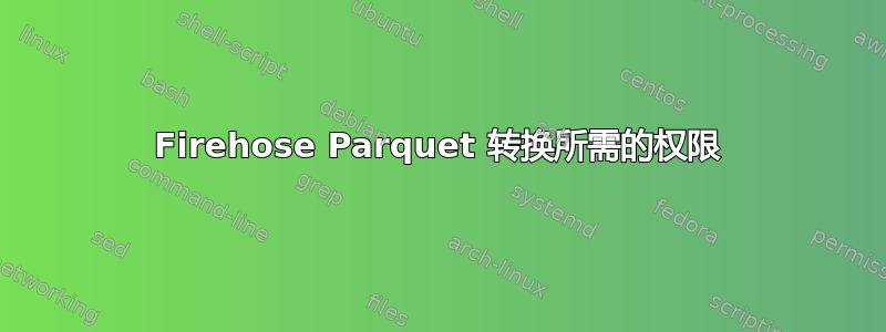 Firehose Parquet 转换所需的权限