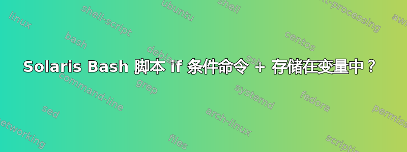 Solaris Bash 脚本 if 条件命令 + 存储在变量中？