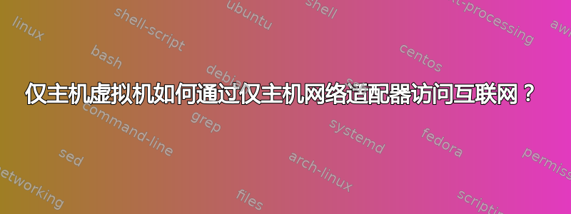 仅主机虚拟机如何通过仅主机网络适配器访问互联网？