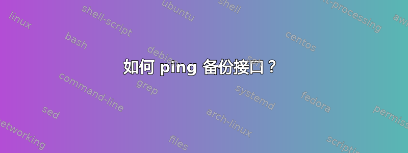 如何 ping 备份接口？