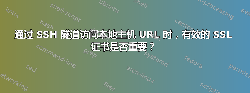 通过 SSH 隧道访问本地主机 URL 时，有效的 SSL 证书是否重要？