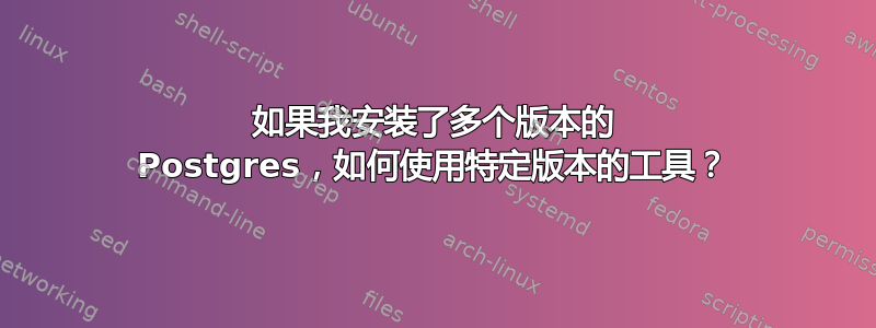 如果我安装了多个版本的 Postgres，如何使用特定版本的工具？