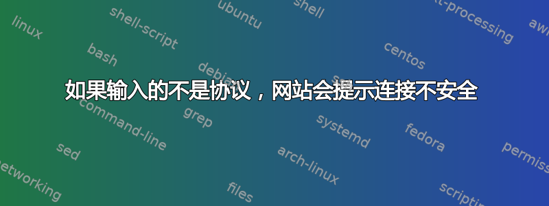 如果输入的不是协议，网站会提示连接不安全