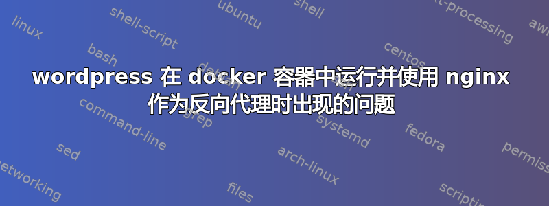 wordpress 在 docker 容器中运行并使用 nginx 作为反向代理时出现的问题