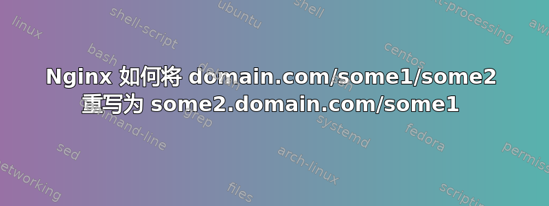 Nginx 如何将 domain.com/some1/some2 重写为 some2.domain.com/some1