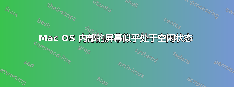 Mac OS 内部的屏幕似乎处于空闲状态