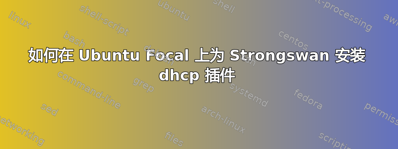 如何在 Ubuntu Focal 上为 Strongswan 安装 dhcp 插件