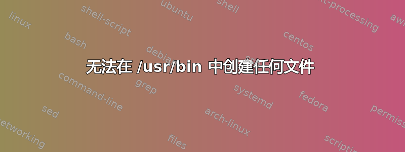 无法在 /usr/bin 中创建任何文件