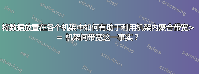 将数据放置在各个机架中如何有助于利用机架内聚合带宽> = 机架间带宽这一事实？