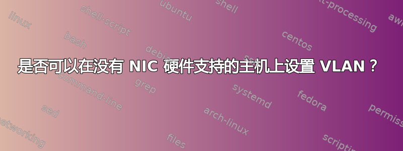 是否可以在没有 NIC 硬件支持的主机上设置 VLAN？