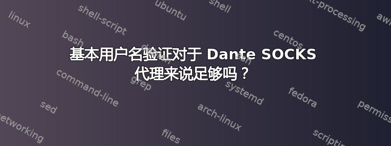 基本用户名验证对于 Dante SOCKS 代理来说足够吗？