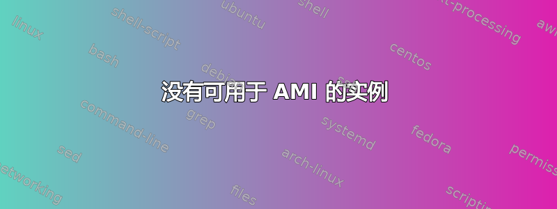 没有可用于 AMI 的实例