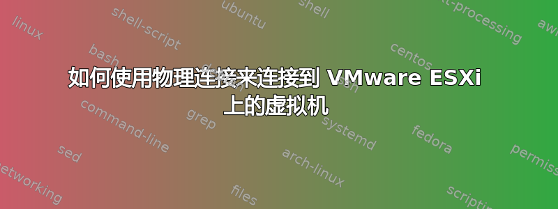 如何使用物理连接来连接到 VMware ESXi 上的虚拟机