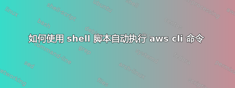 如何使用 shell 脚本自动执行 aws cli 命令