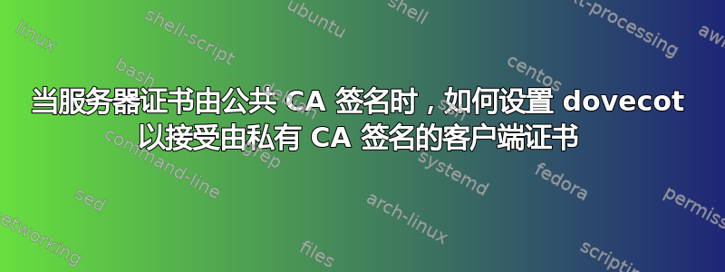 当服务器证书由公共 CA 签名时，如何设置 dovecot 以接受由私有 CA 签名的客户端证书