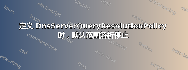 定义 DnsServerQueryResolutionPolicy 时，默认范围解析停止