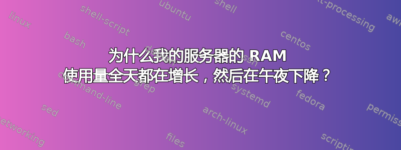 为什么我的服务器的 RAM 使用量全天都在增长，然后在午夜下降？