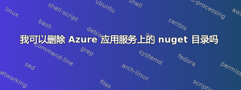 我可以删除 Azure 应用服务上的 nuget 目录吗