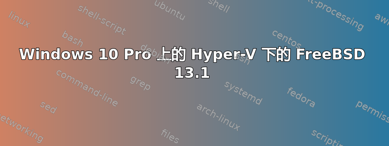 Windows 10 Pro 上的 Hyper-V 下的 FreeBSD 13.1