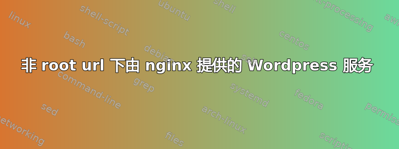 非 root url 下由 nginx 提供的 Wordpress 服务