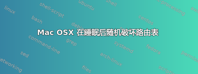 Mac OSX 在睡眠后随机破坏路由表