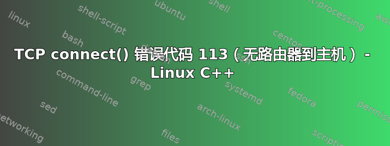 TCP connect() 错误代码 113（无路由器到主机） - Linux C++