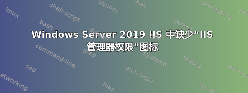 Windows Server 2019 IIS 中缺少“IIS 管理器权限”图标