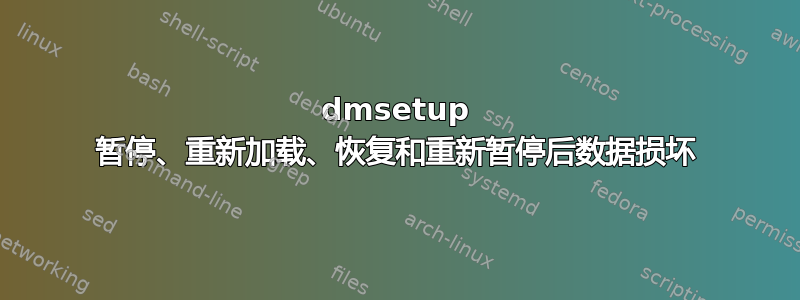 dmsetup 暂停、重新加载、恢复和重新暂停后数据损坏