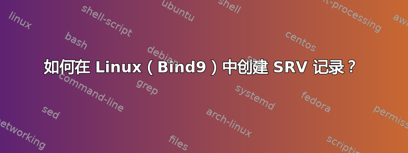 如何在 Linux（Bind9）中创建 SRV 记录？