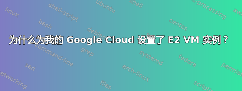 为什么为我的 Google Cloud 设置了 E2 VM 实例？