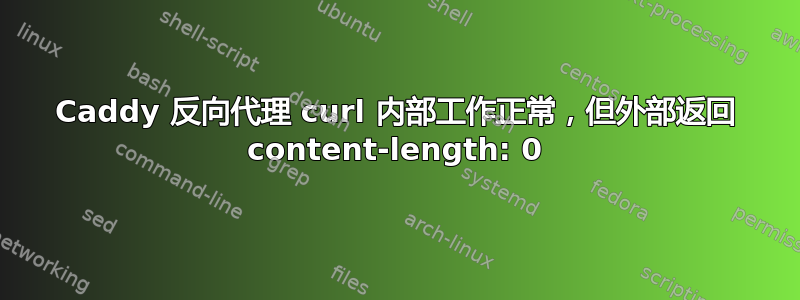 Caddy 反向代理 curl 内部工作正常，但外部返回 content-length: 0