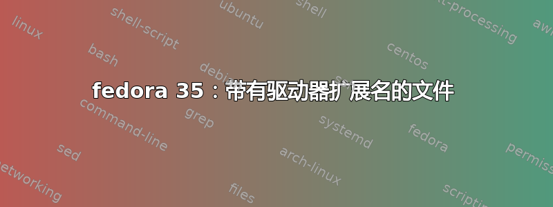 fedora 35：带有驱动器扩展名的文件