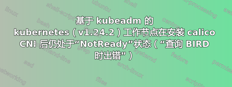 基于 kubeadm 的 kubernetes（v1.24.2）工作节点在安装 calico CNI 后仍处于“NotReady”状态（“查询 BIRD 时出错”）