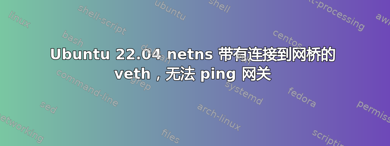 Ubuntu 22.04 netns 带有连接到网桥的 veth，无法 ping 网关