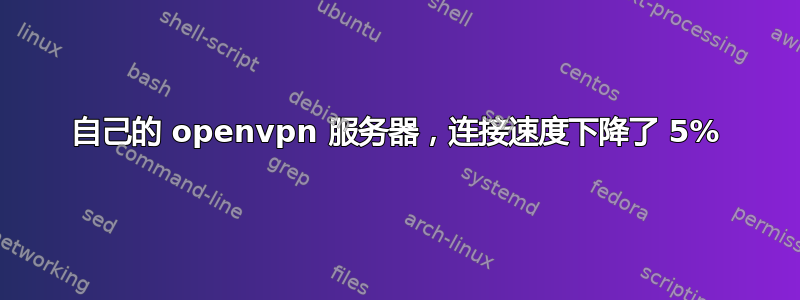 自己的 openvpn 服务器，连接速度下降了 5%