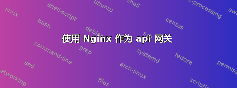 使用 Nginx 作为 api 网关