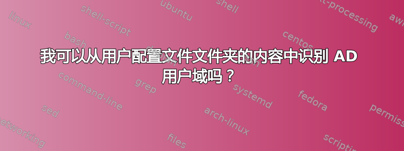 我可以从用户配置文件文件夹的内容中识别 AD 用户域吗？