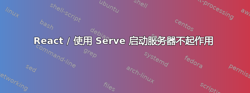 React / 使用 Serve 启动服务器不起作用