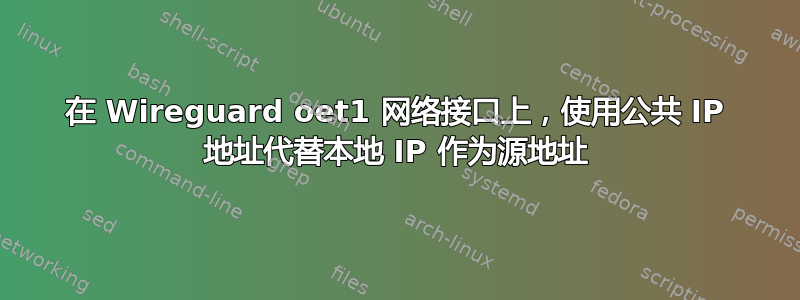 在 Wireguard oet1 网络接口上，使用公共 IP 地址代替本地 IP 作为源地址