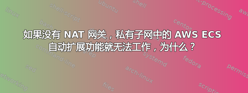 如果没有 NAT 网关，私有子网中的 AWS ECS 自动扩展功能就无法工作，为什么？