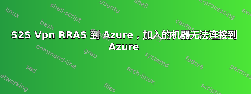 S2S Vpn RRAS 到 Azure，加入的机器无法连接到 Azure