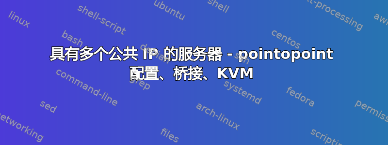 具有多个公共 IP 的服务器 - pointopoint 配置、桥接、KVM