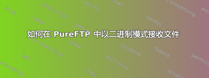 如何在 PureFTP 中以二进制模式接收文件