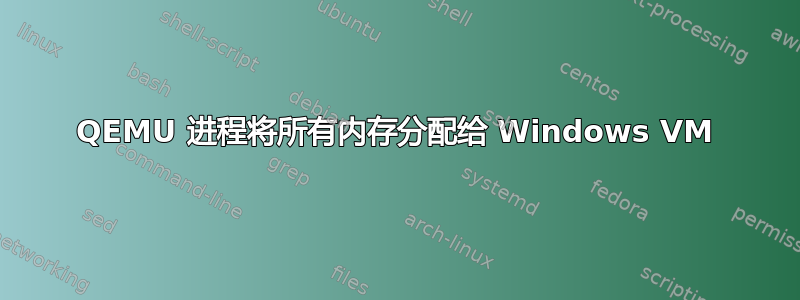 QEMU 进程将所有内存分配给 Windows VM