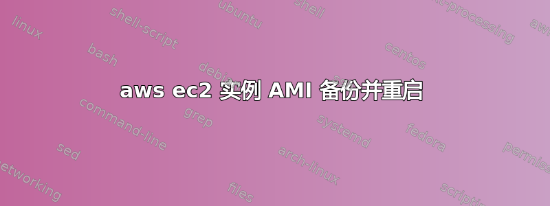 aws ec2 实例 AMI 备份并重启